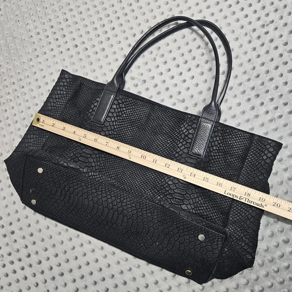 J McLaughlin Womens Leather Purse Tote Bag Black Large